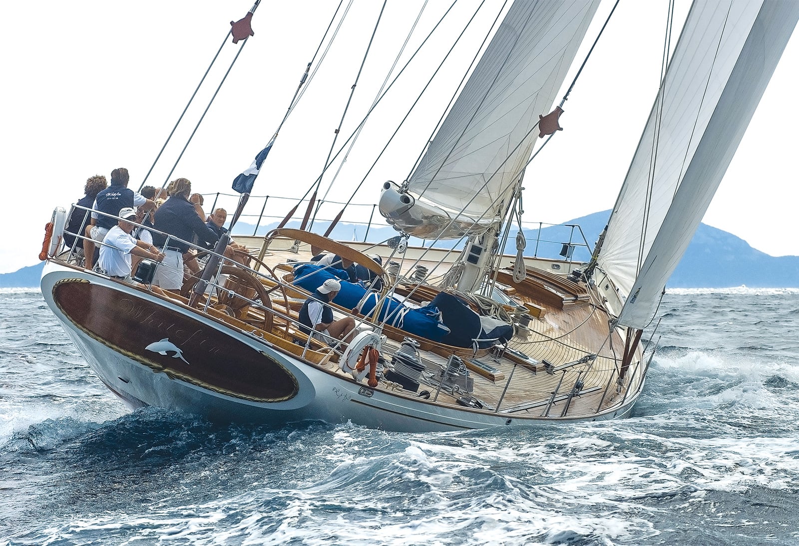 WHITEFIN sailing the Mediterranean.