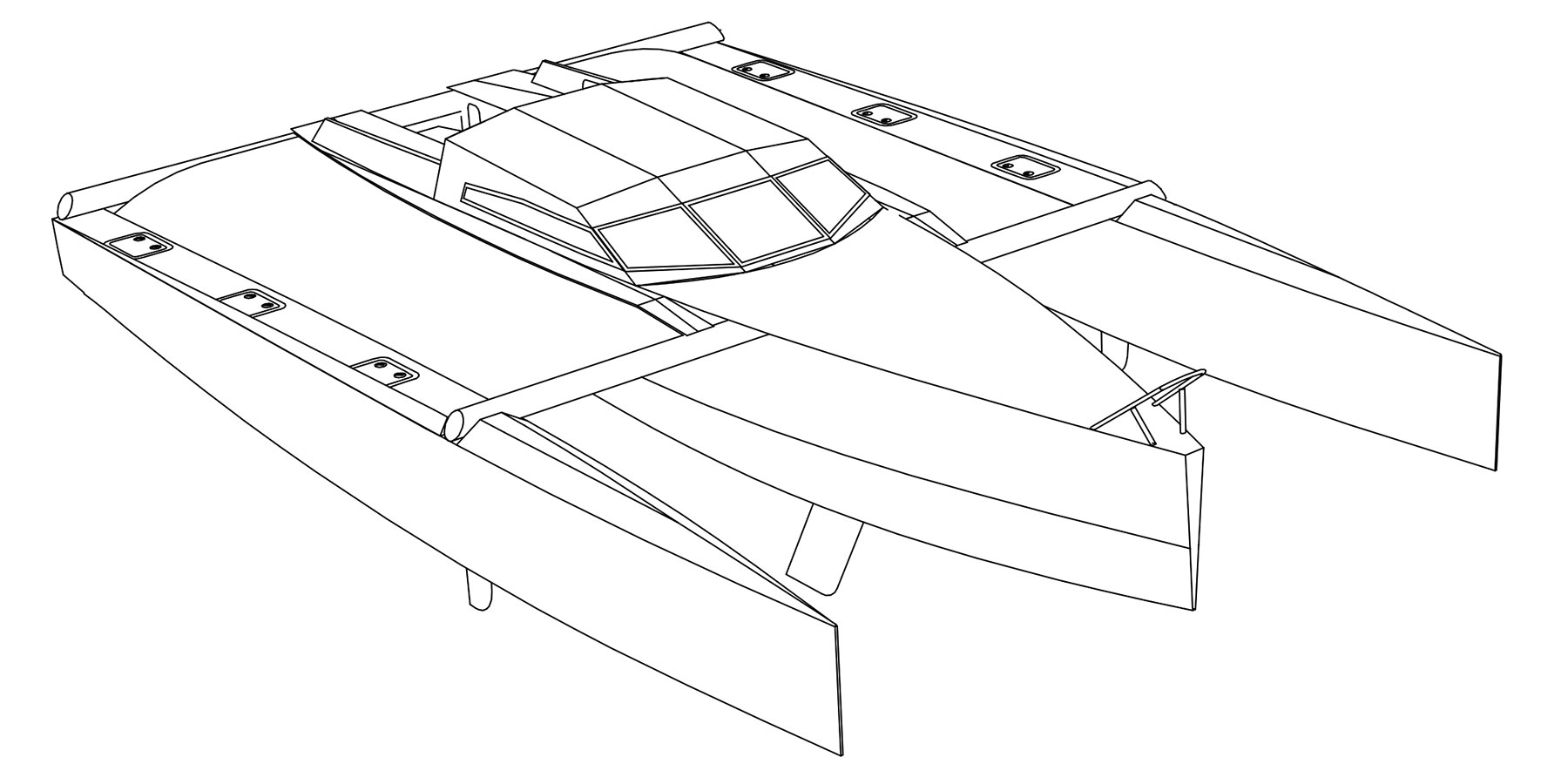 The flat foredeck.