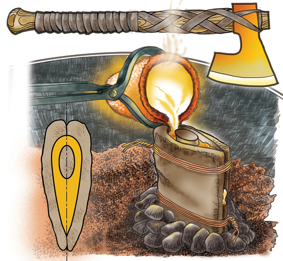 Clay and bronze were developed together.