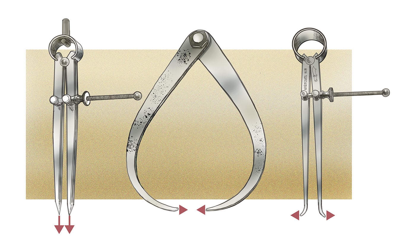 Dividers and compasses.