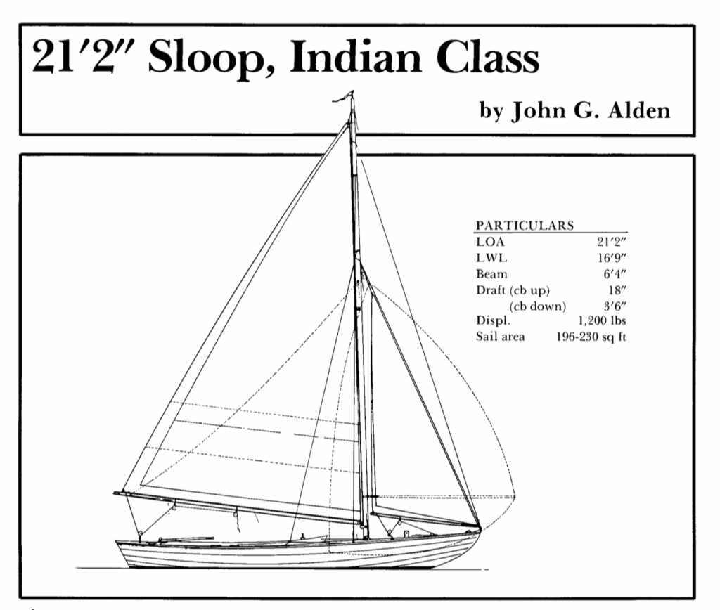 Indian Class Sloop drawing and particulars.