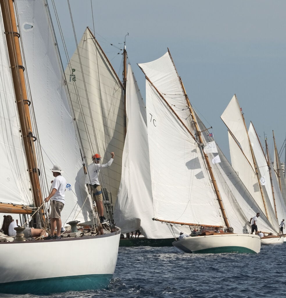 Sailing yachts racing in the Mediterranean Circuit.