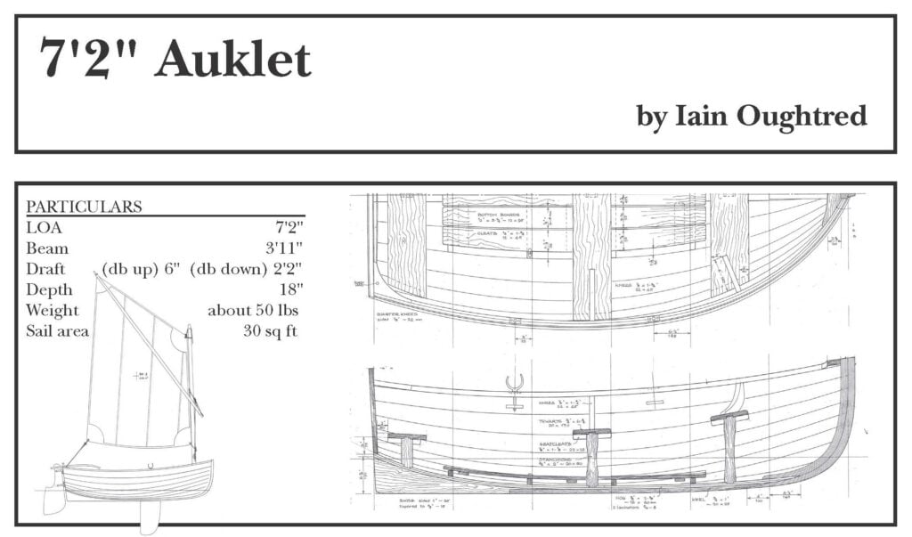 Auklet boat drawing and particulars.