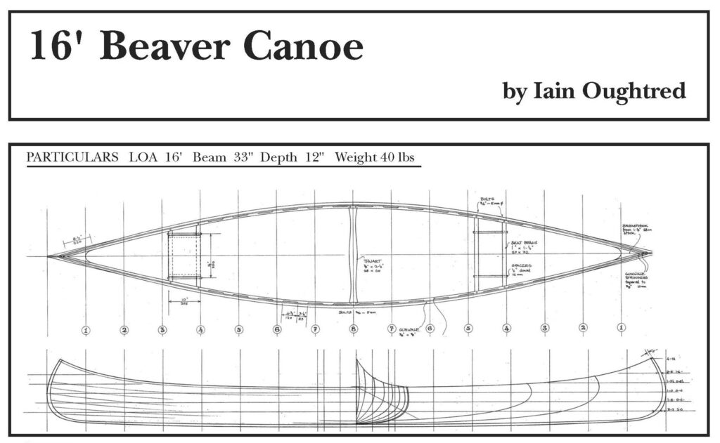 Beaver canoe drawing and particulars.