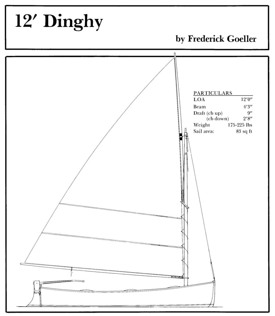 Goeller Dinghy boat drawing and particulars.