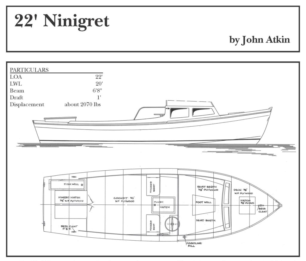 Ninigret boat drawing and particulars