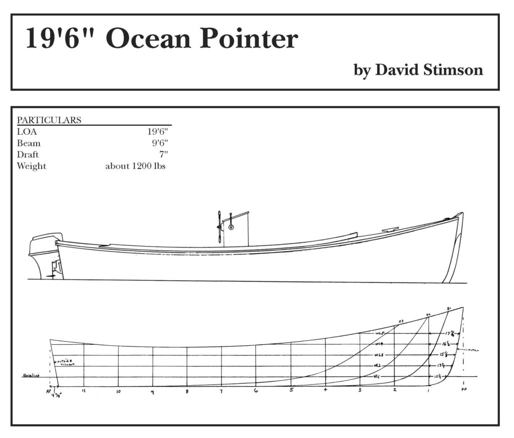 Ocean Pointer boat drawing and particulars.
