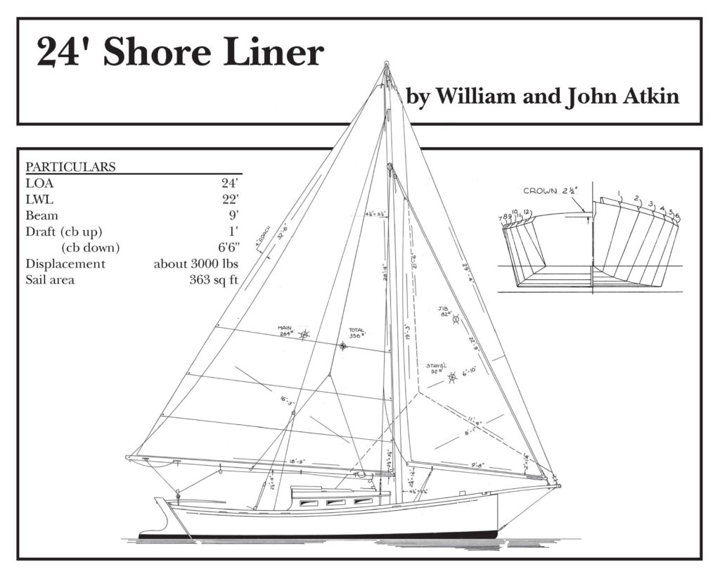 Shore Liner boat drawing and particulars