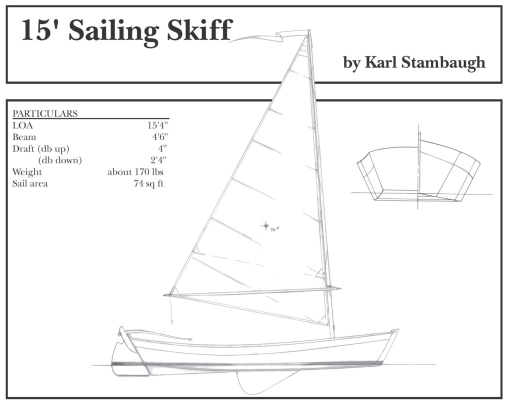 Drawing of small sailing boat