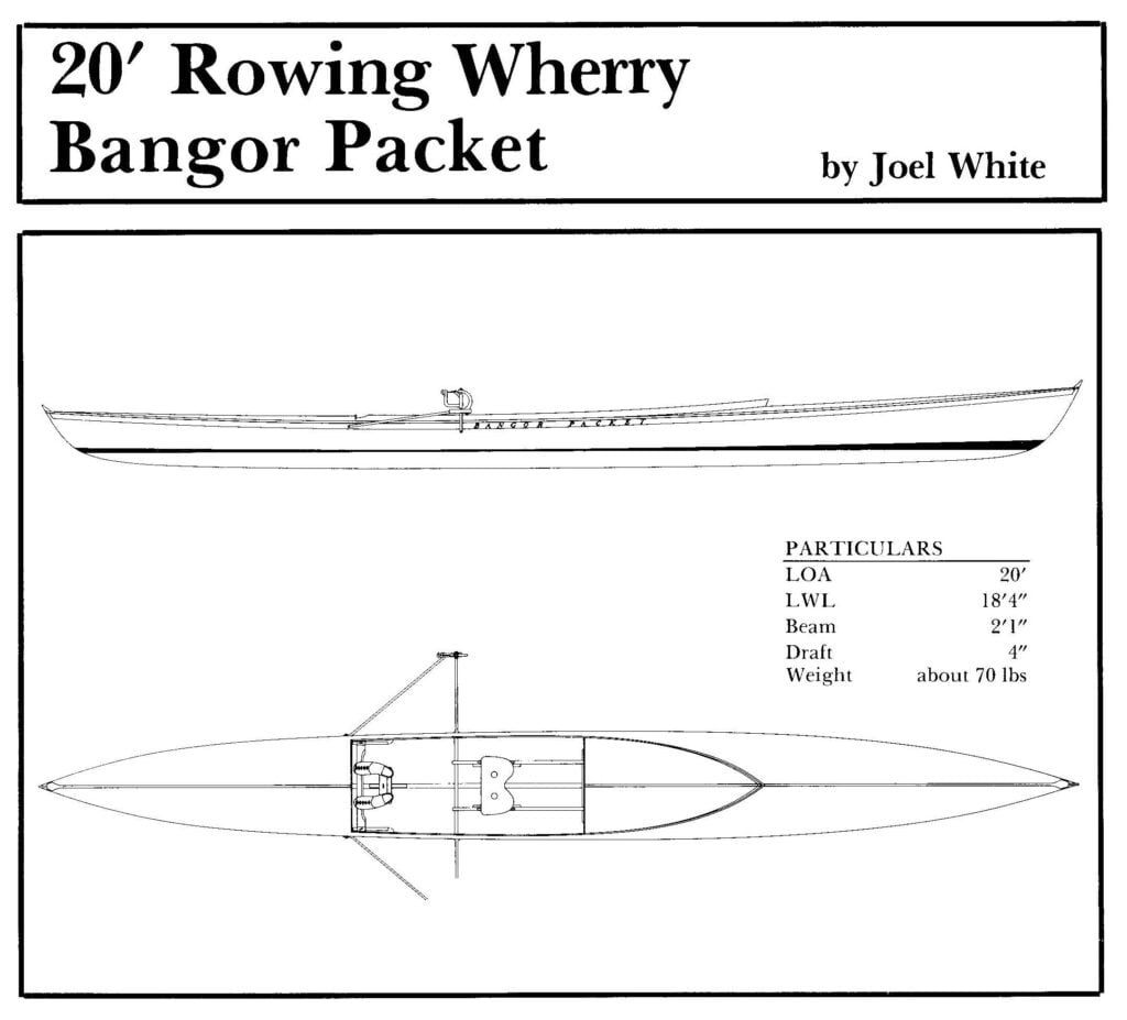 Rowing Wherry Bangor Packet drawing and particulars.