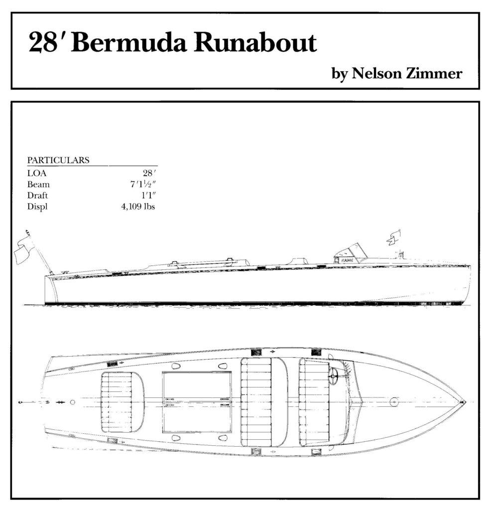 Bermuda Runabout drawing and particulars.