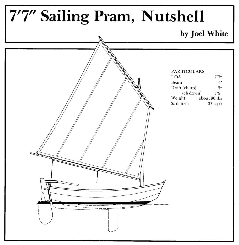 Nutshell Pram drawing and particulars.