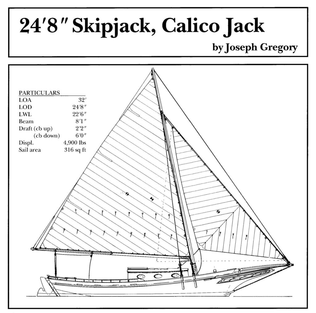 Skipjack boat drawing and particulars.