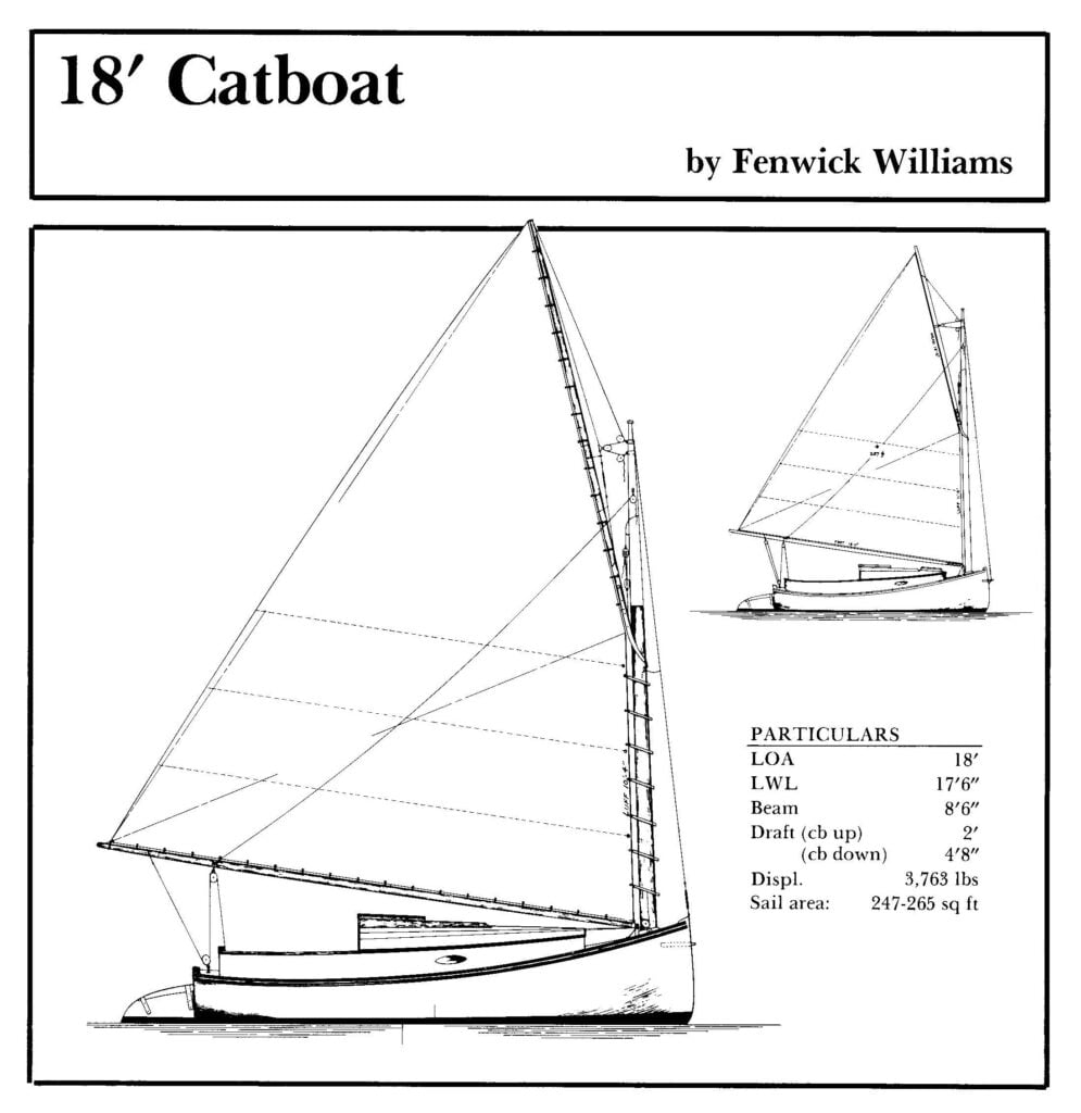 Williams 18' Catboat drawing and particulars