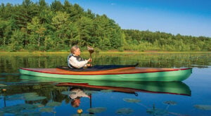 Paddling a Fox canoe.